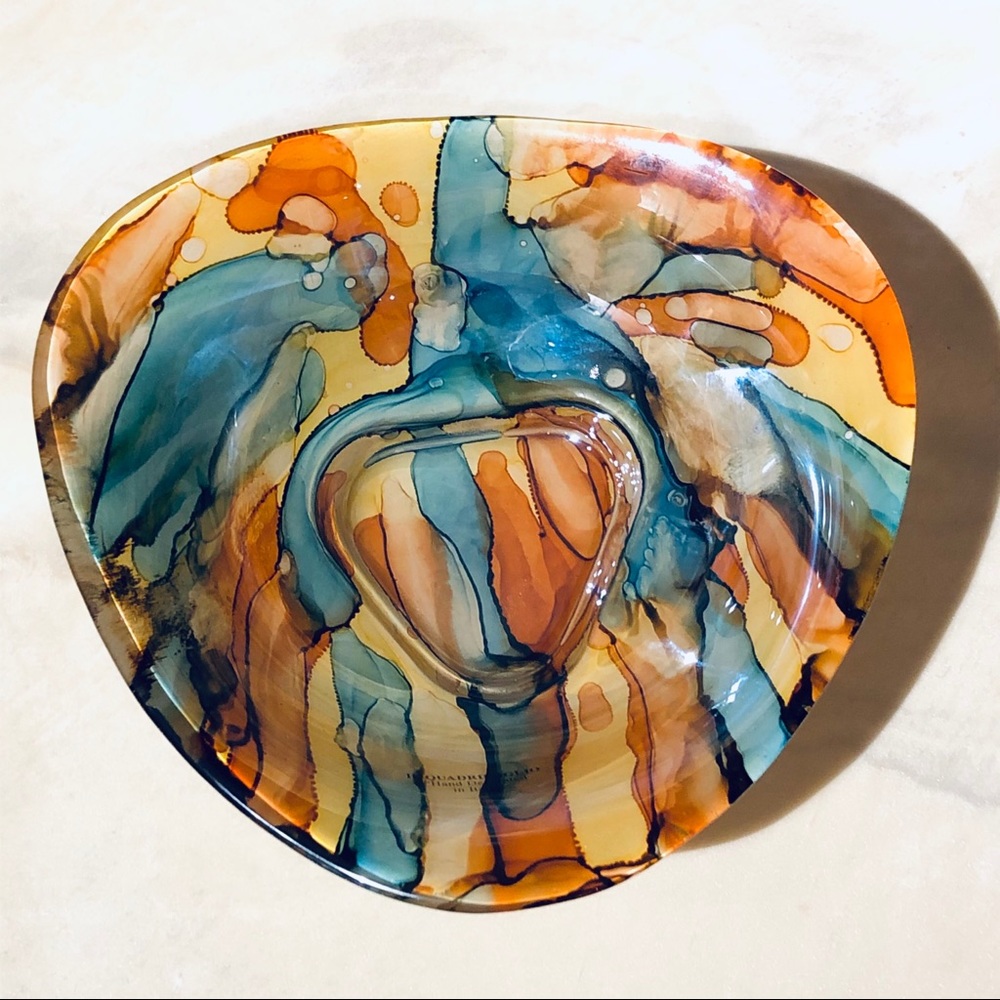 Il  Quadrifoglio Art Glass Bowl Swirl Watercolor